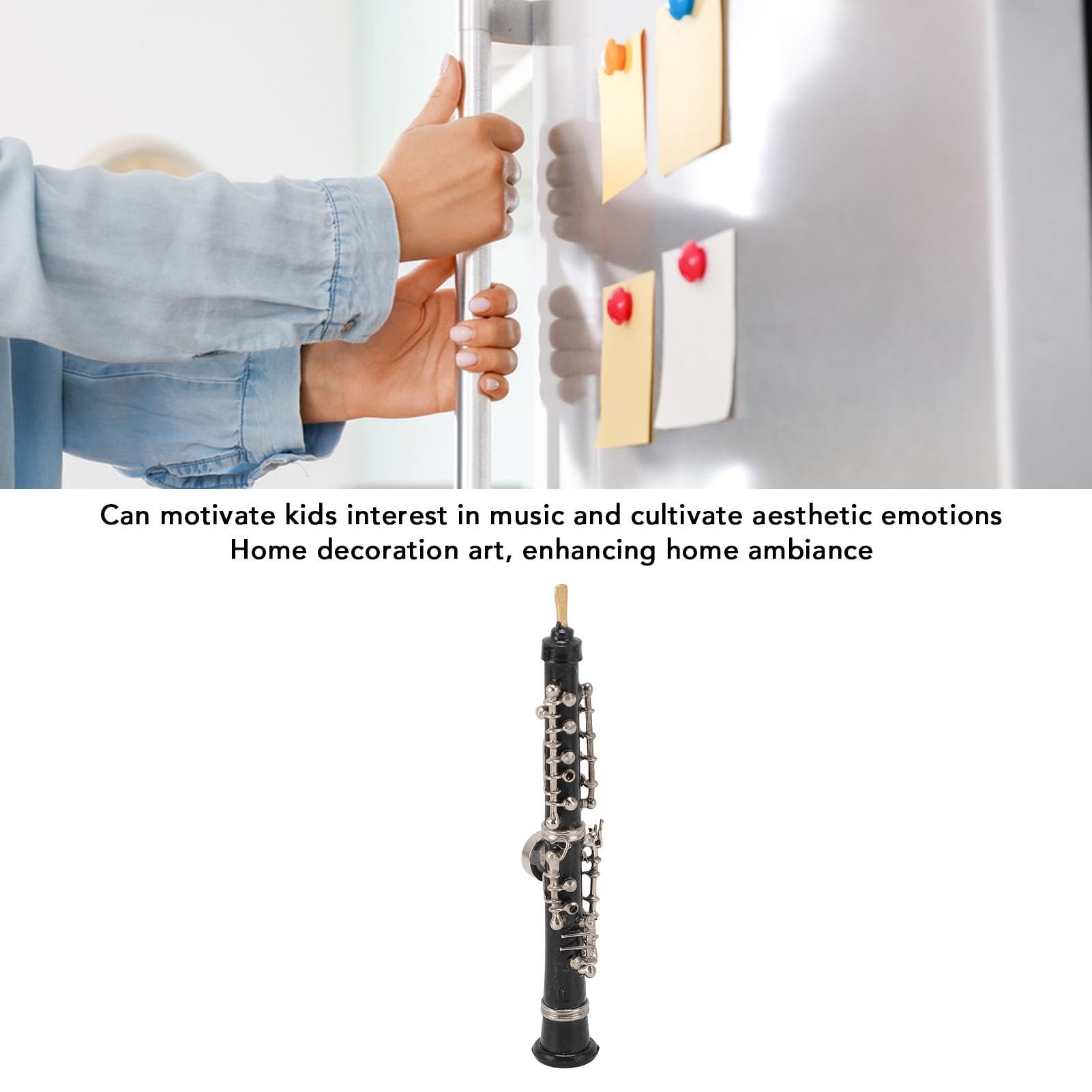 Modello di Oboe, Strumento Musicale Oboe in Miniatura in Metallo Realistico Realizzato a Mano, per la Decorazione