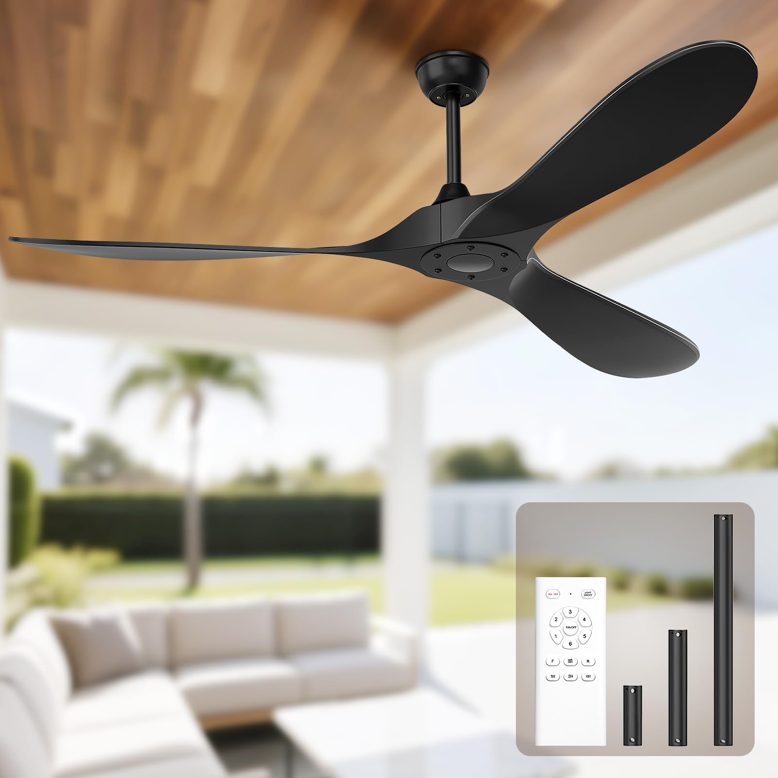 Obabala 60 Inch Ceiling Fan Without Lights