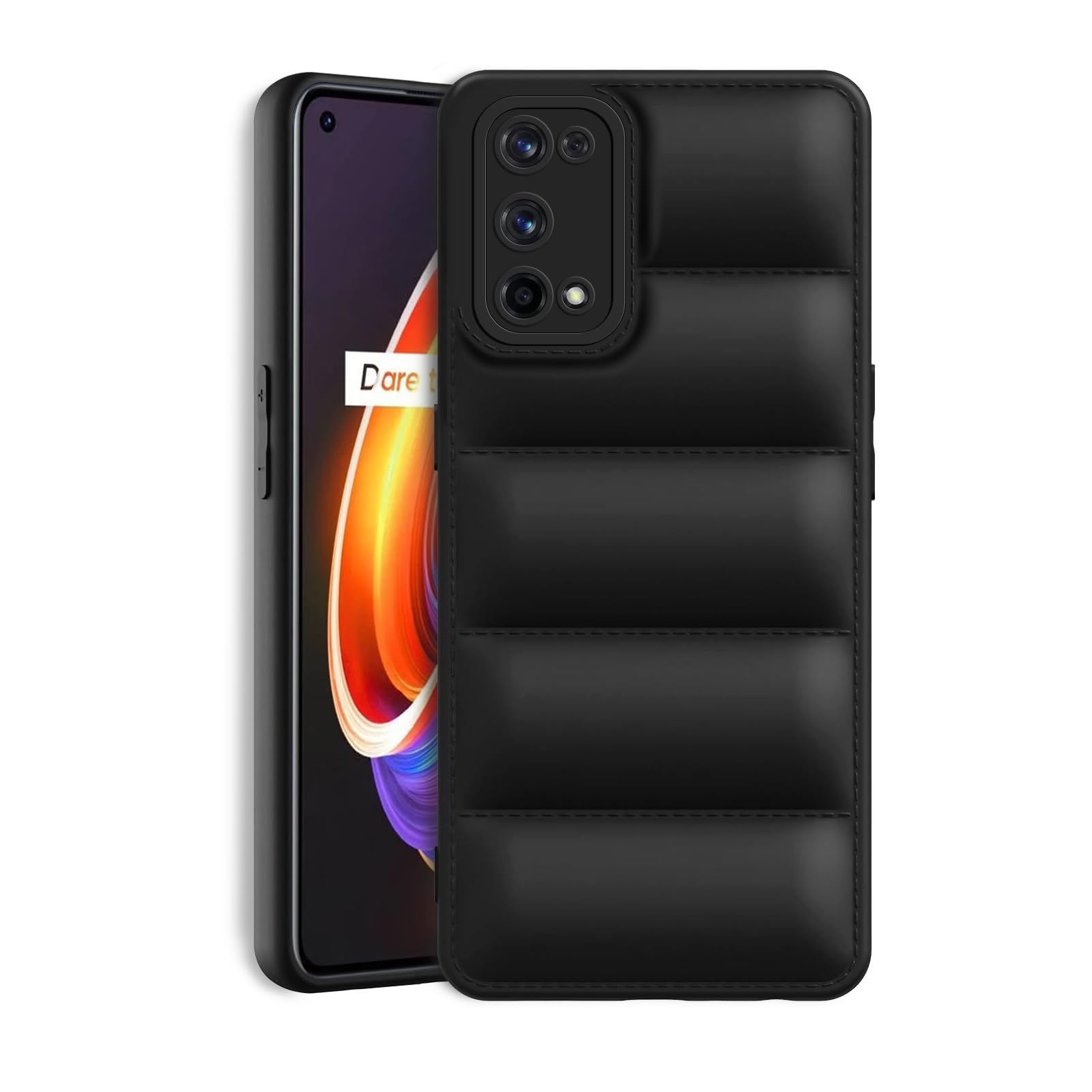 Plus Puffer Case Camera Protection Soft Back Cover for Realme X7 Pro - Black (B0DFMH2Z51) Amazon Price History, Amazon Price Tracker
