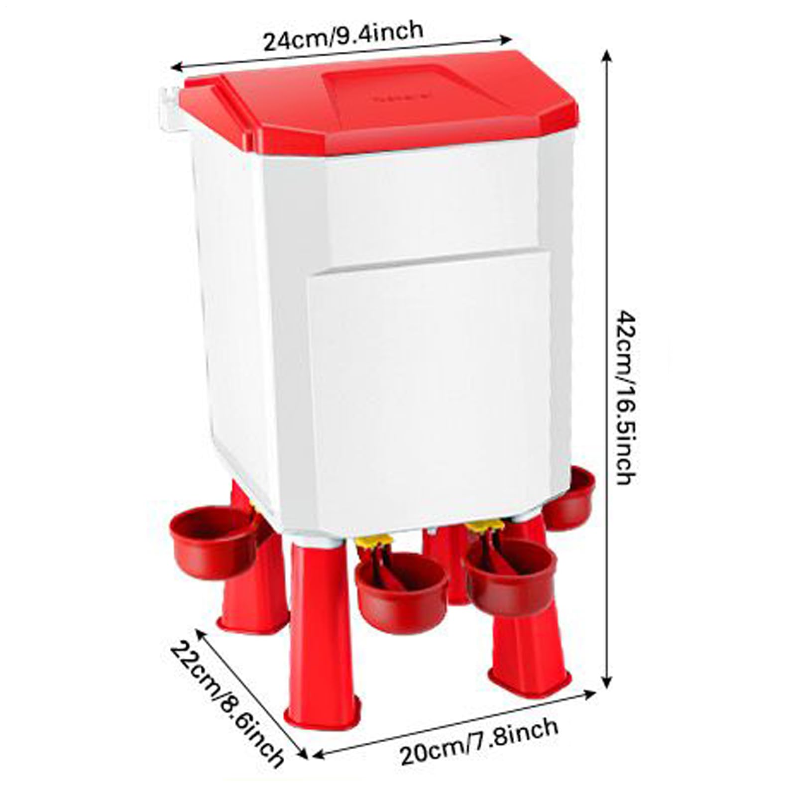 Mangiatoia per pollame, grande secchio automatico con coperchio, dispenser di cibo per pollo, per anatre, bantam, fagiani, tacchini, coop, fattoria, vacanze, esterno, maiale, pecore, piccoli animali