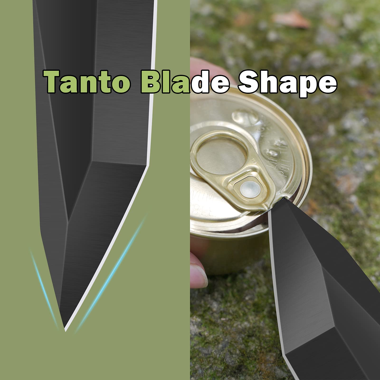 GVDV Cuchillo de Hoja Fija Tanto para Caza y Supervivencia con Funda