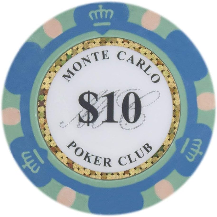 13.5-gram Monte Carlo Premium Poker Chips (50-Pack) Heavy Clay Composite Set - Bulk Casino Chips with Denominations for Texas Holdem, Blackjack - Betting Game Accessories ($100 Black) image 4