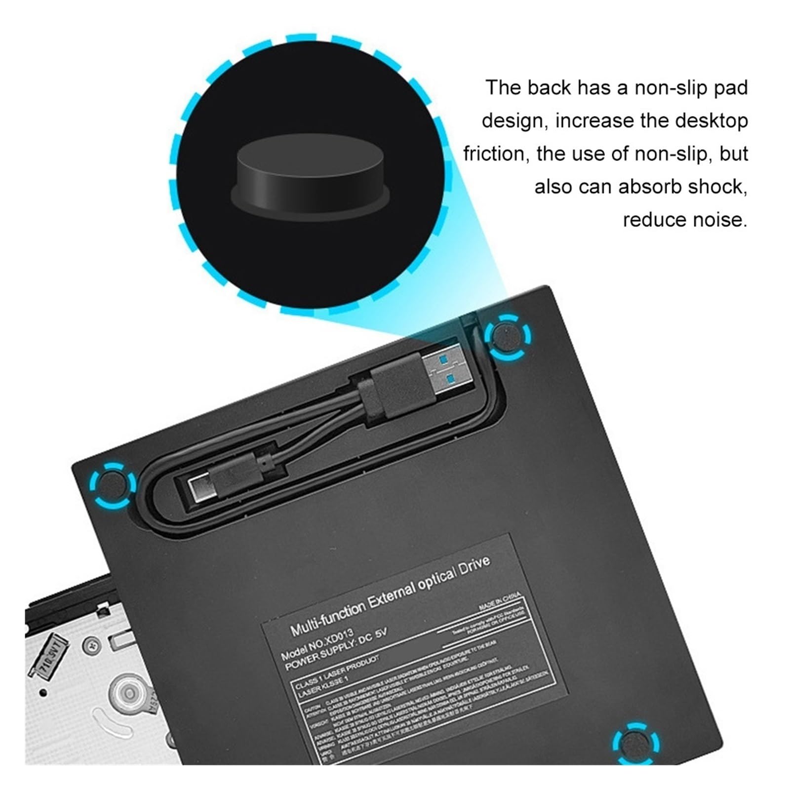 Odtwarzacz DVD Z Nagrywarką 7 W 1 USB 3.0 Typu C, Smukły, Przenośny CD OszczęDność Miejsca