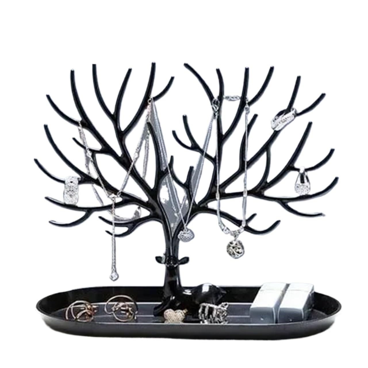 Zymjzbetic Jewellery Tree Jewelry Rack Necklaces Rings Display Bracelet Deer Organizer Cases Stand Tray Tree For Women(Color 12)