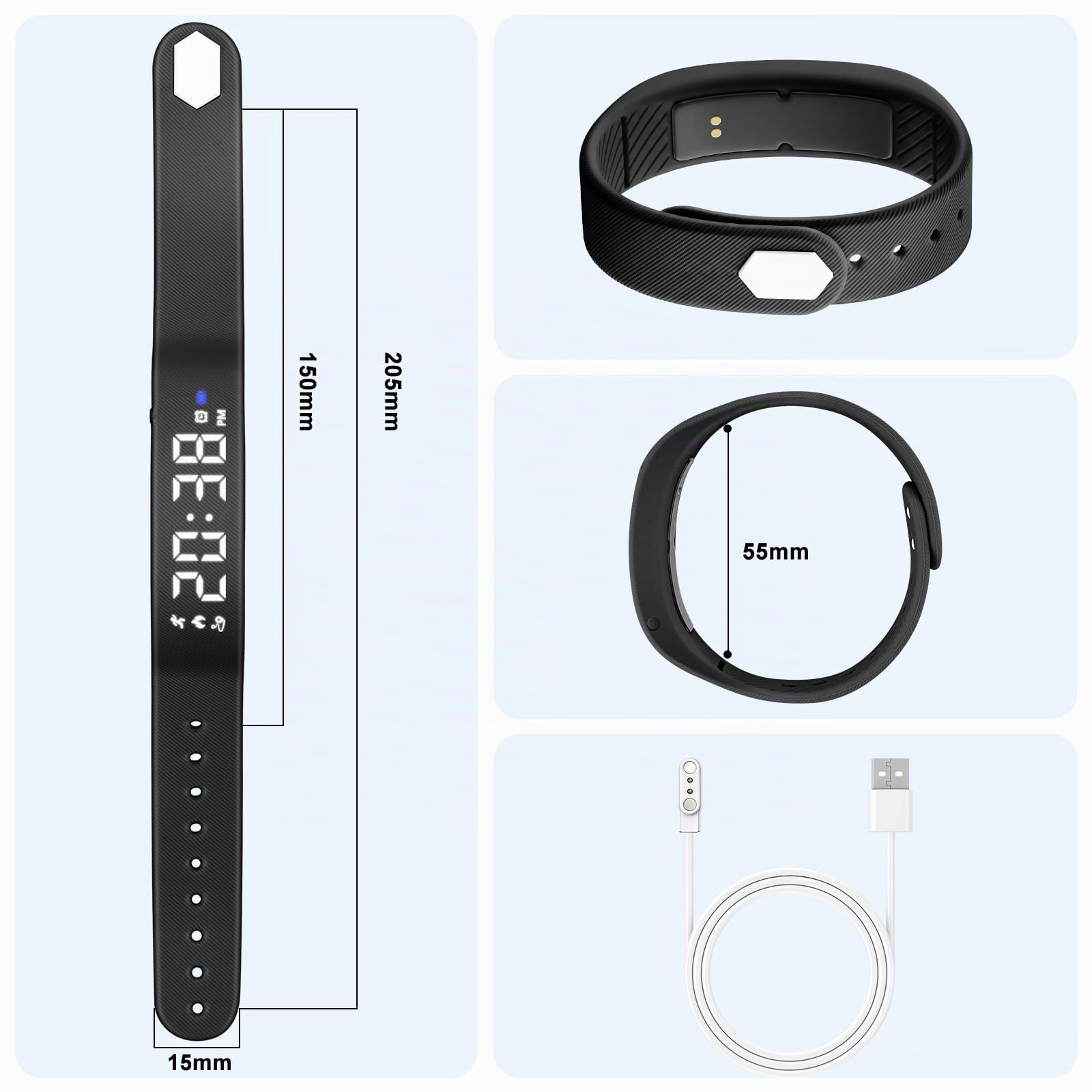 Timever Reloj Digital Niños Podómetro 3 Alarmas Cronómetro Luz Pulsera Deportivo Fecha Correa Silicona