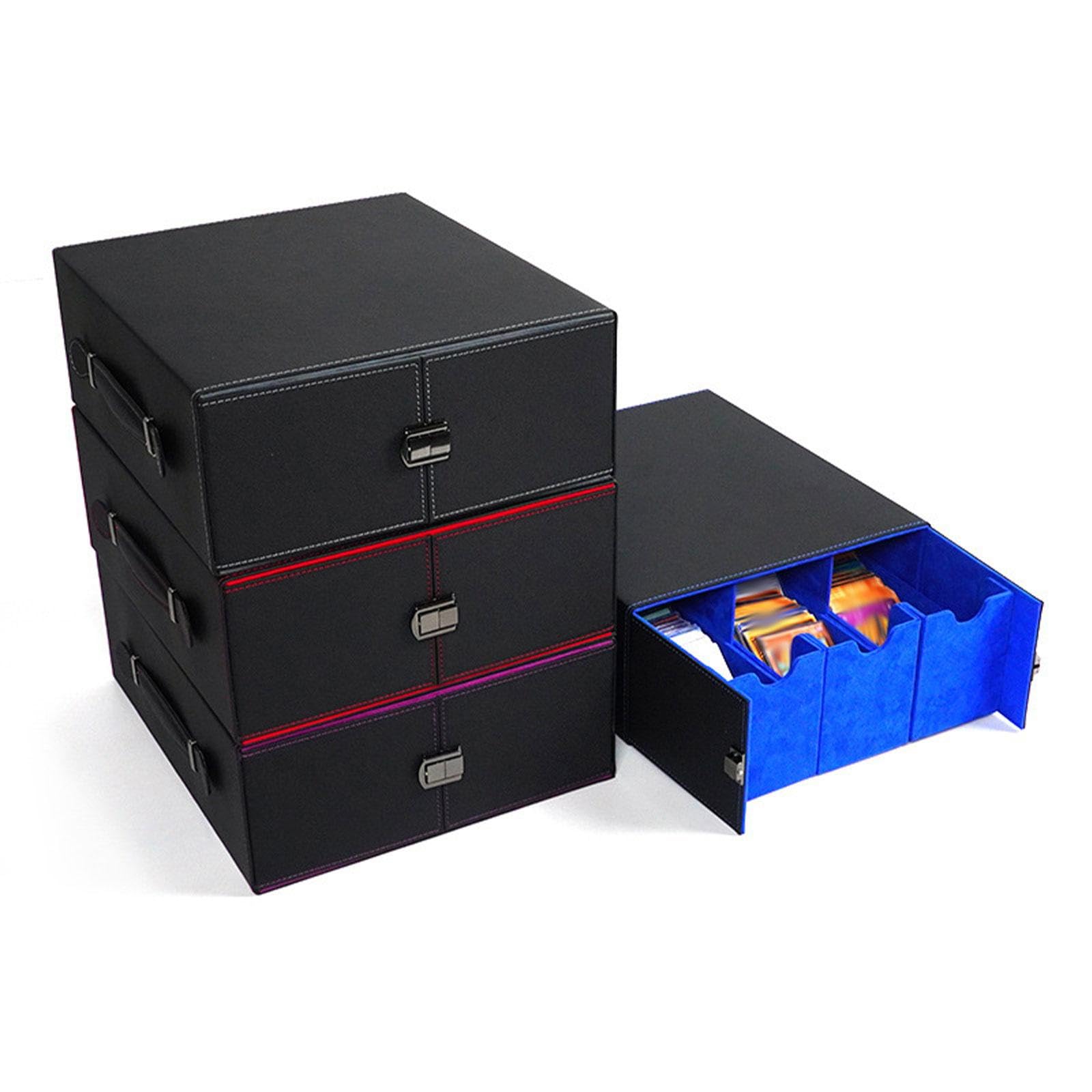 Étui Organisateur Carte Échange Deck Coffret Jeu Collection Protection Pu Cuir Fonction Portable Adapté pour Enfants Rangement Jeux de Cartes, Gris