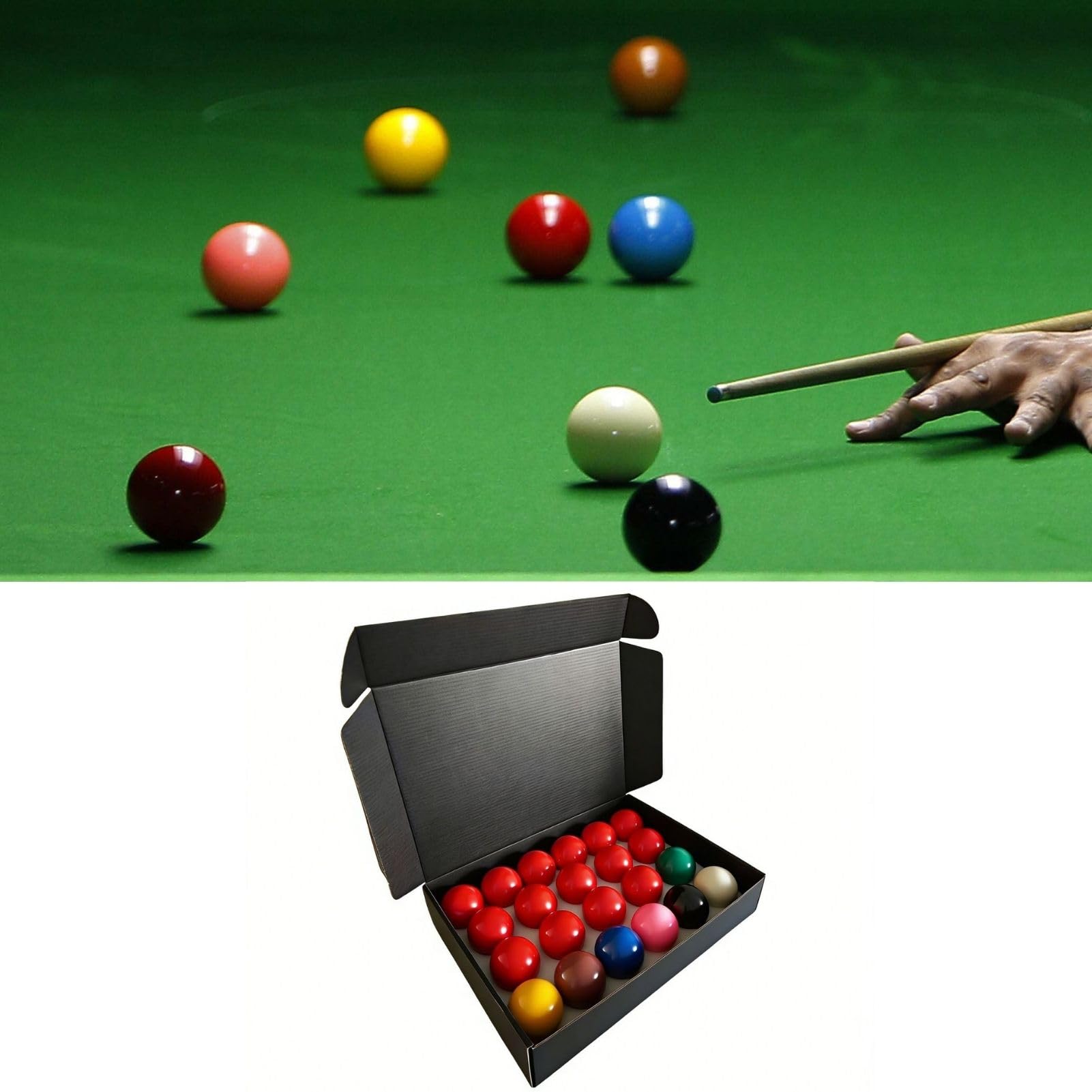 Snooker Kugeln Set, 22 Stück 52,5 mm Snooker Balls Set Harz Britisches Billardkugeln Set, 15 Rote, 6 Farbige und 1 Weiß Kugel