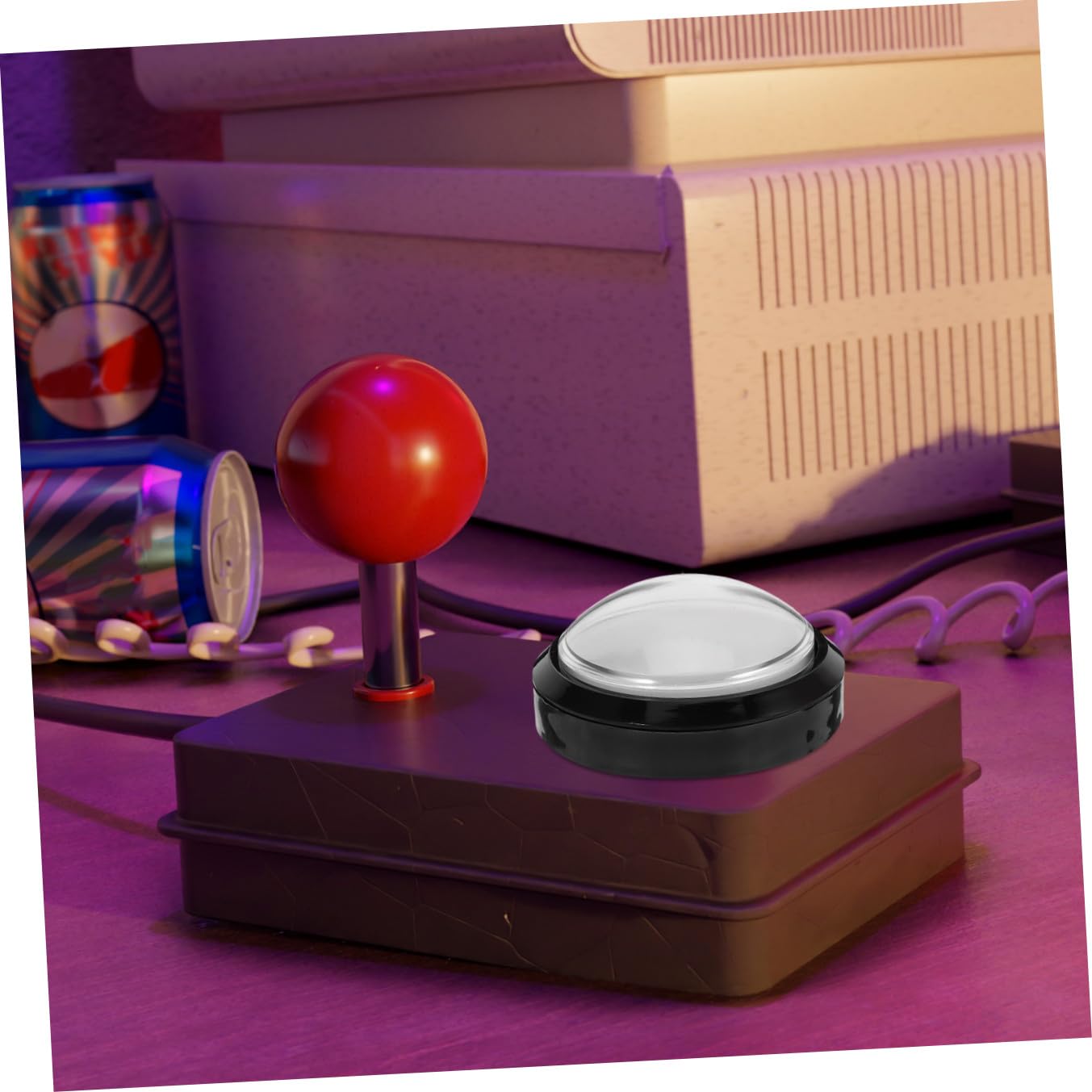 Pulsante a Cupola Grande Bianco LED Illuminato per Macchina da Gioco, Interruttore Auto-ripristinante in ABS e Metallo, per Macchina da Ballo e Uso Domestico Fai-da-Te