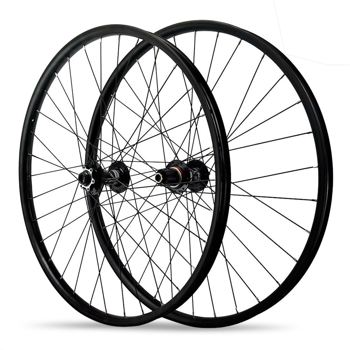 Boost zestaw kołowrotków górskich z osią wtykową 26/27,5/29", hamulec tarczowy, przednie i tylne koła, stop aluminium, 32 otwory, piasty do kasety 8/9/10/11/12-rzędowej