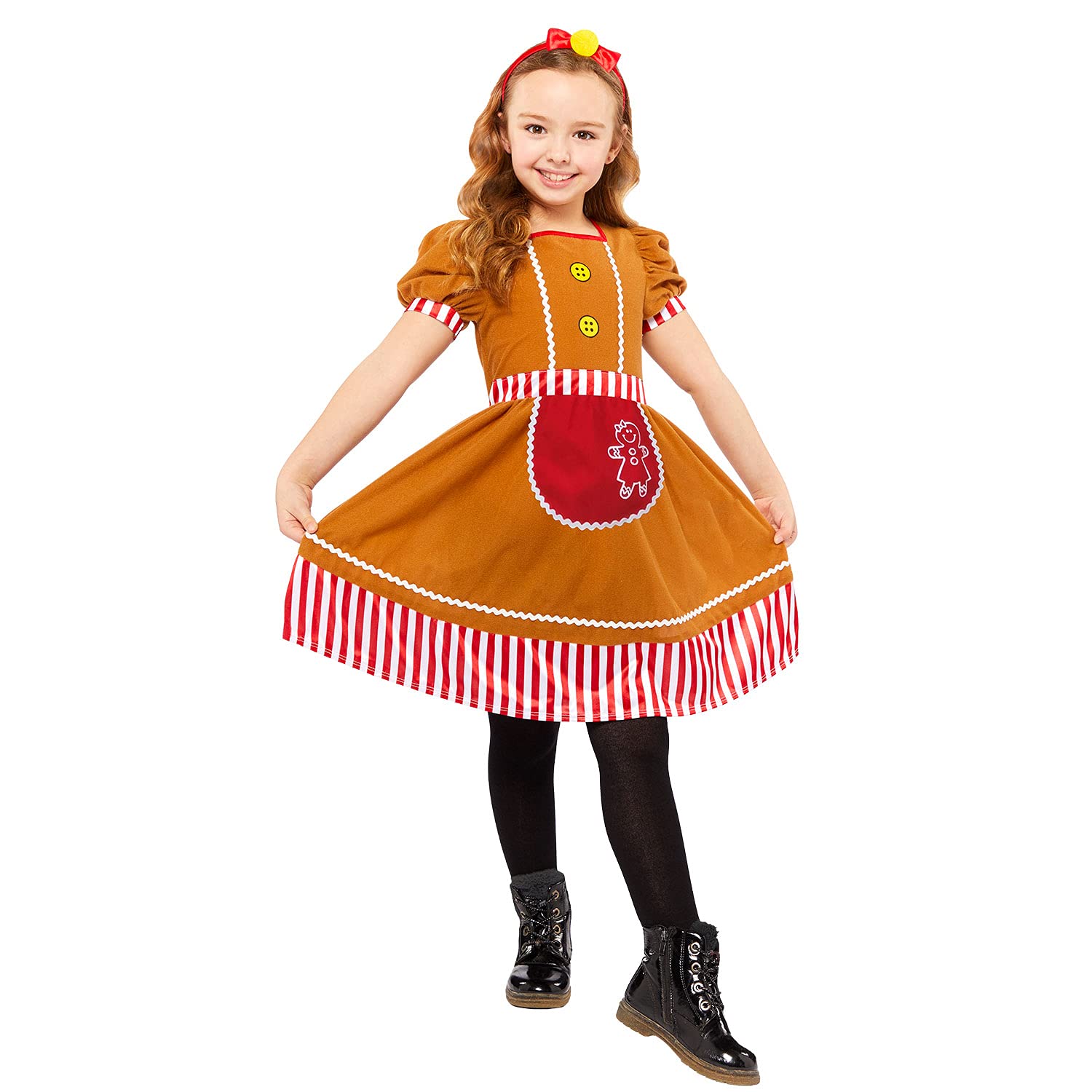 amscan 9912311 Child Girls Gingerbread Girl Fancy Dress Costume (8-10 years)