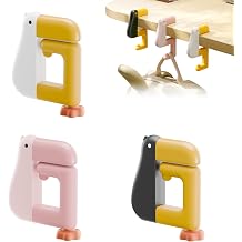 3PCS Adjustable Desk Hooks for Bag, Cute Cartoon Toucan Under Desk Clamp Hooks Backpack Holders, Space-Saving Backpack Hangers for Desk or Table Organization, No Drilling