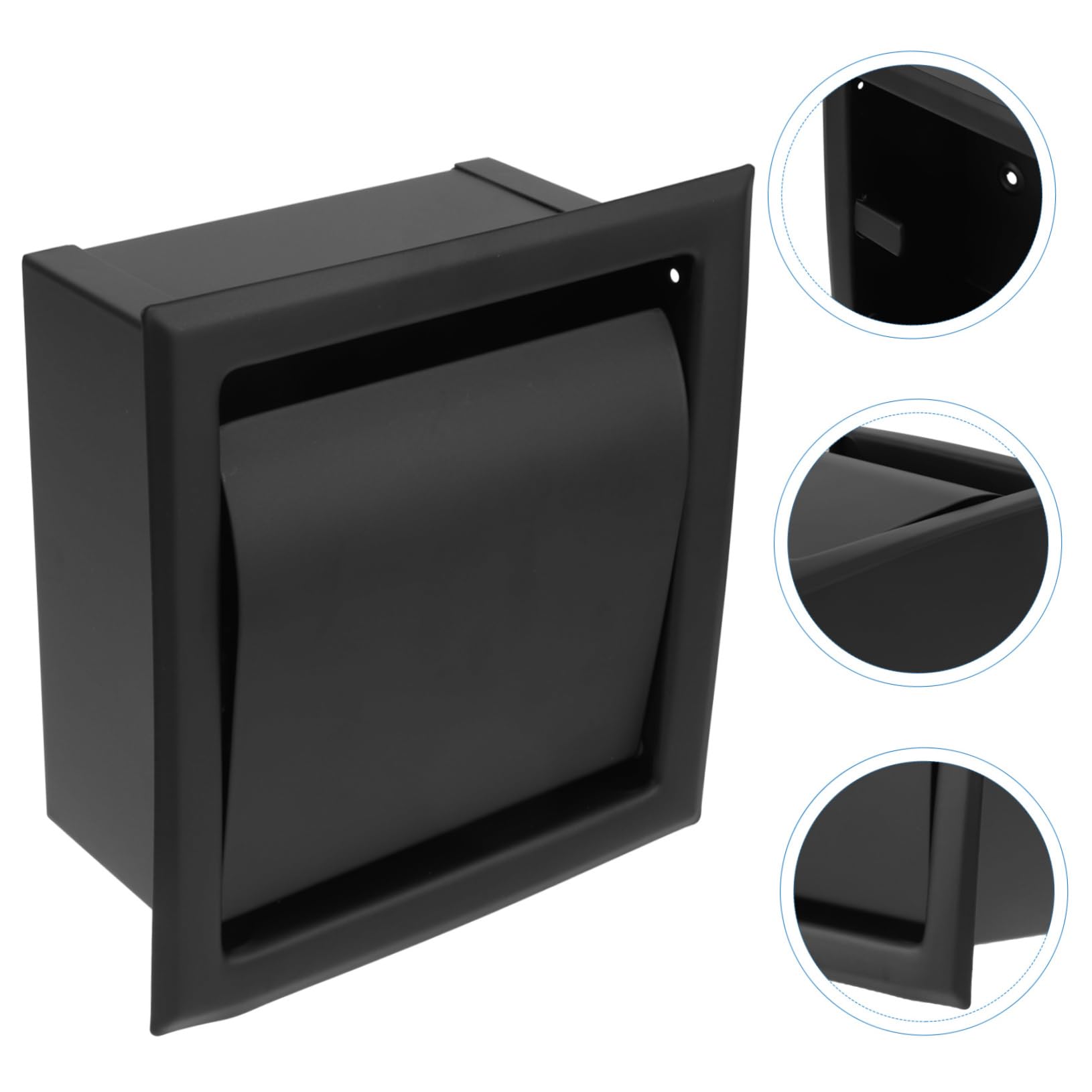 WOONEKY Portarotolo da Muro in Acciaio Inossidabile Nero, Design Moderno e Semplice, Facile da Usare e Pratico per Bagno o Cucina