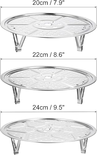 Miniatura 7 de uxcell Estante de vapor de acero inoxidable con soporte, bandeja de vapor de olla de 8.6 pulgadas9.5 pulgadas10.2 pulgadas para olla de vapor para