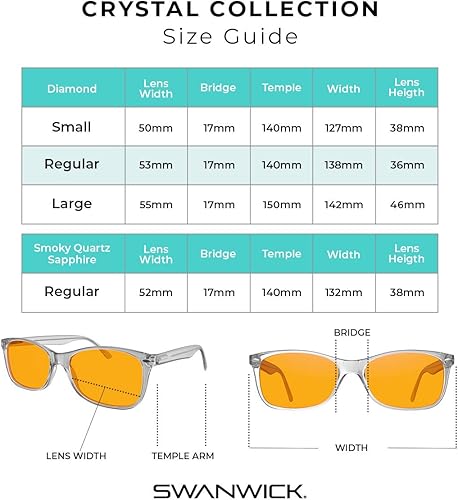 Miniatura 5 de Swanwick Crystal Night Swannies - Lentes de bloqueo de luz azul 99% premium, antirreflejos, antifatiga y fatiga ocular para pantallas