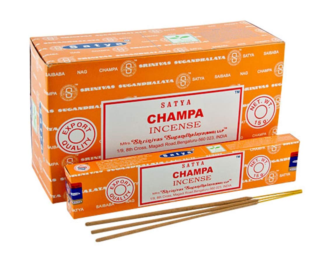 Satya Wierookstokje geuren Sandaal Hout Lavendel Champ Musk Positieve Vibes Namaste Nag Champa Reiki Rose 6 Packs (Palo Santo