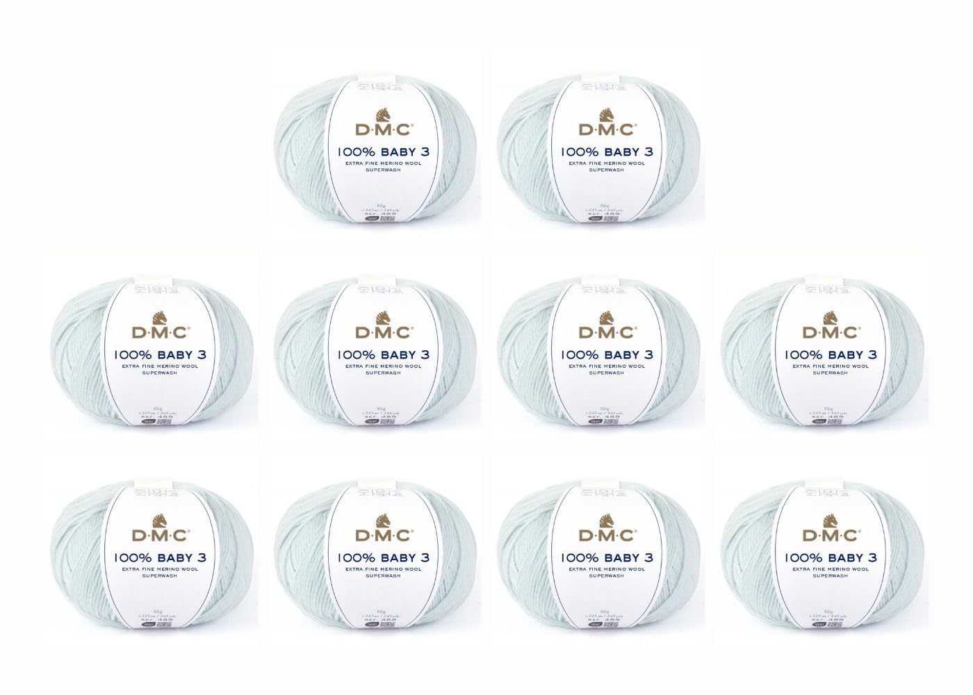 10x DMC 100% Baby-3 Wool – reine Merinowolle (Color 71)