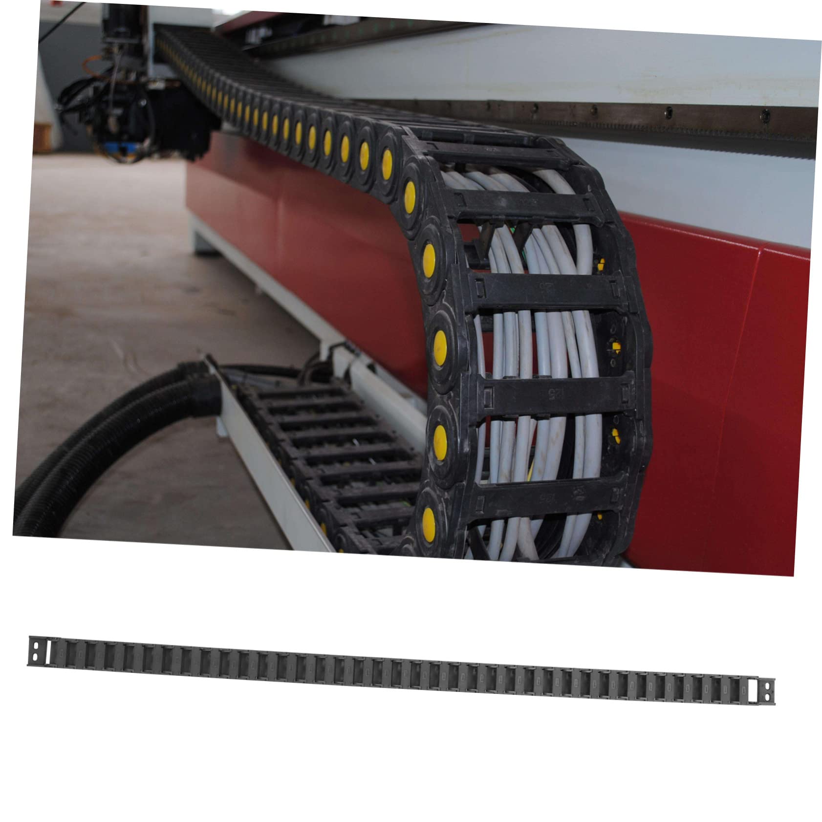 SOLUSTRE Cable Drag Chain for CNC Machine Black Plastic Carrier 1m Semi Closed Wire Cable Carrier