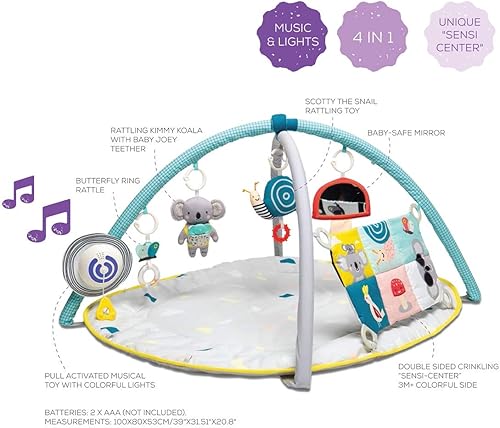 Miniatura 2 de Taf Toys Gimnasio 4 en 1 con música y luz All Around Me Baby Activity Gym grueso acolchado con alfombrilla suave y un exclusivo "Sensi-Center" para