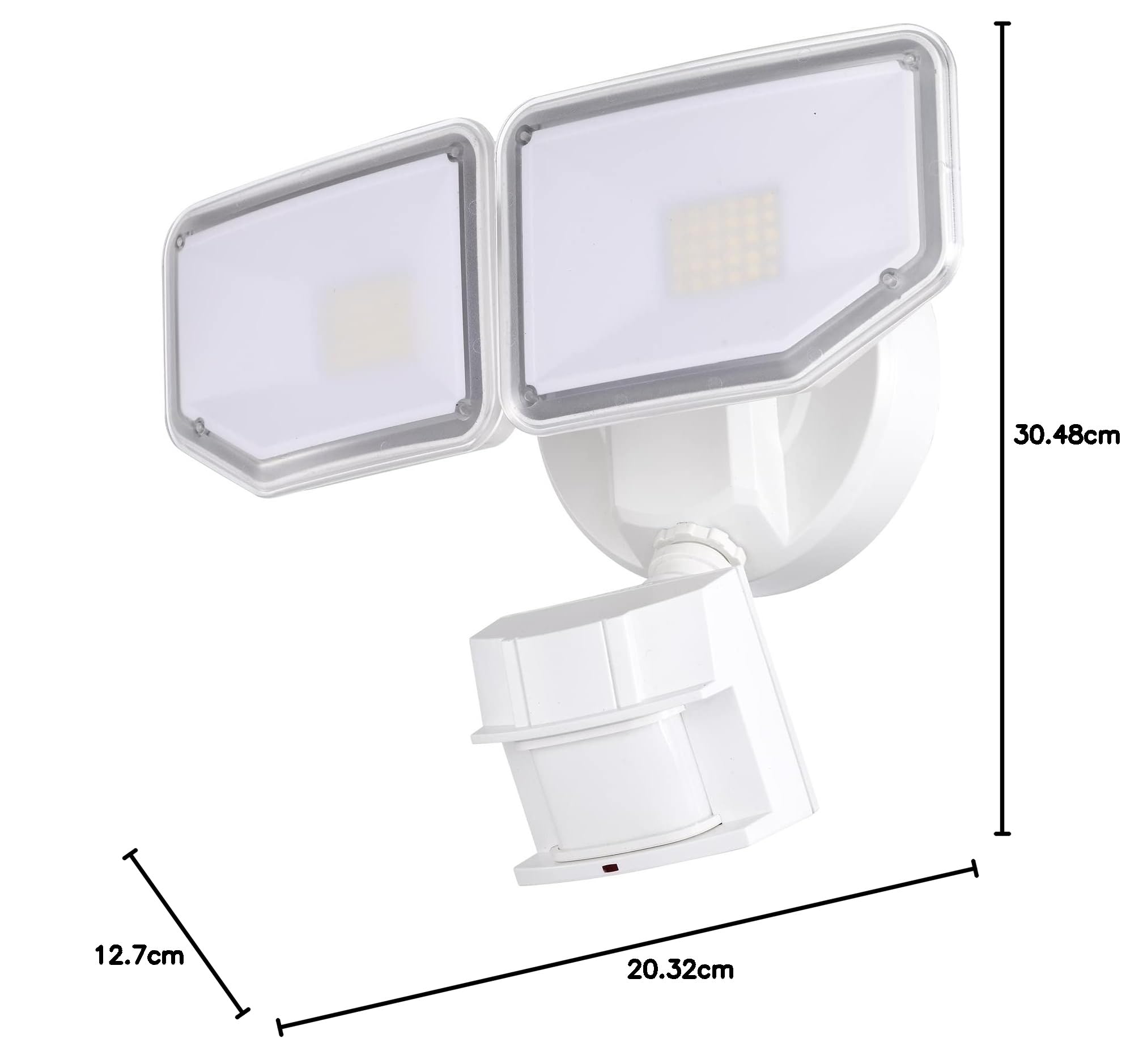 40W LED Sicherheitsleuchten Bewegungsmelder Licht Außen 180 Grad 4000LM 5000K ETL Wasserdicht Klar 2 Kopf Bewegungsmelder Flutlicht für Garage Hof (Weiß)