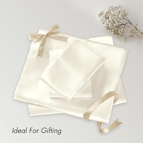 Miniatura 19 de Madison Park Essentials MPE20-904 - Juego de sábanas de satén de poliéster, 6 piezas, color marfil