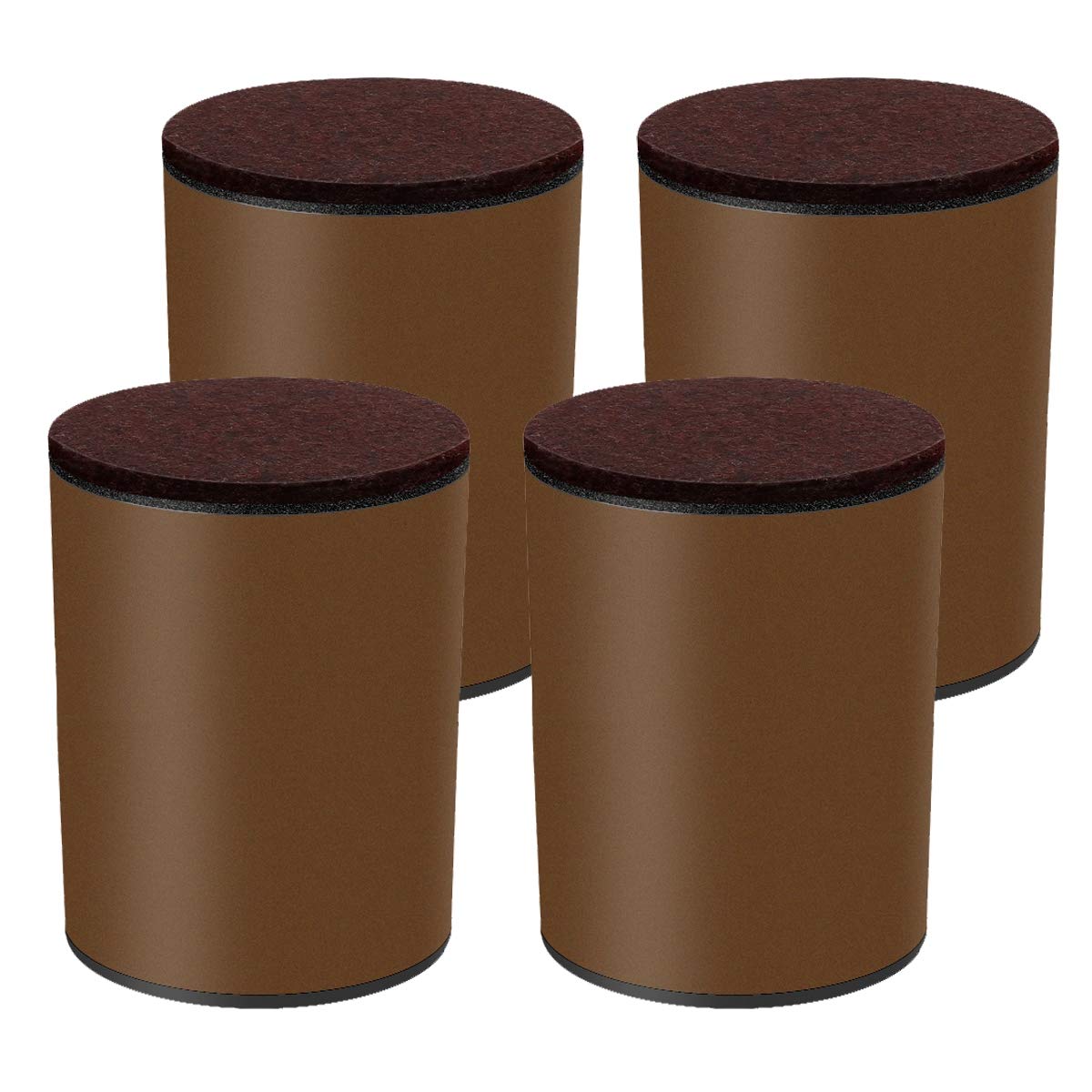 ALREMO HUANGXING - Furniture Risers Bed Risers for Bed, Furniture, Table, Sofa, Chair Risers with Non Slip Felt Height 102mm/4inch Diameter 60mm/2.4inch,White (Color : Brown)