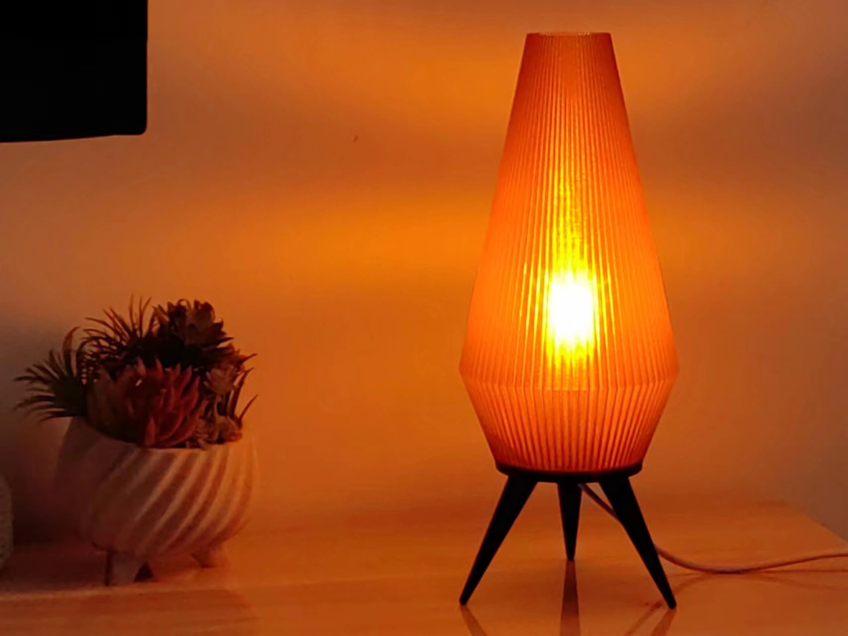 Amazon.com: AMBER ROCKET LAMP | sustainable, retro mid century