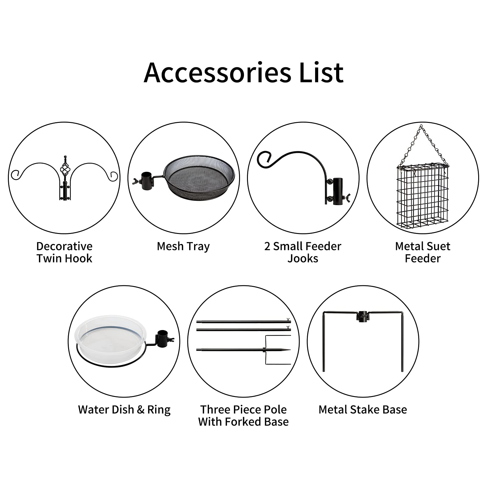 Buy BEJOY 2.3M Bird Feeding Station, Wild Bird Feeder Pole with Water