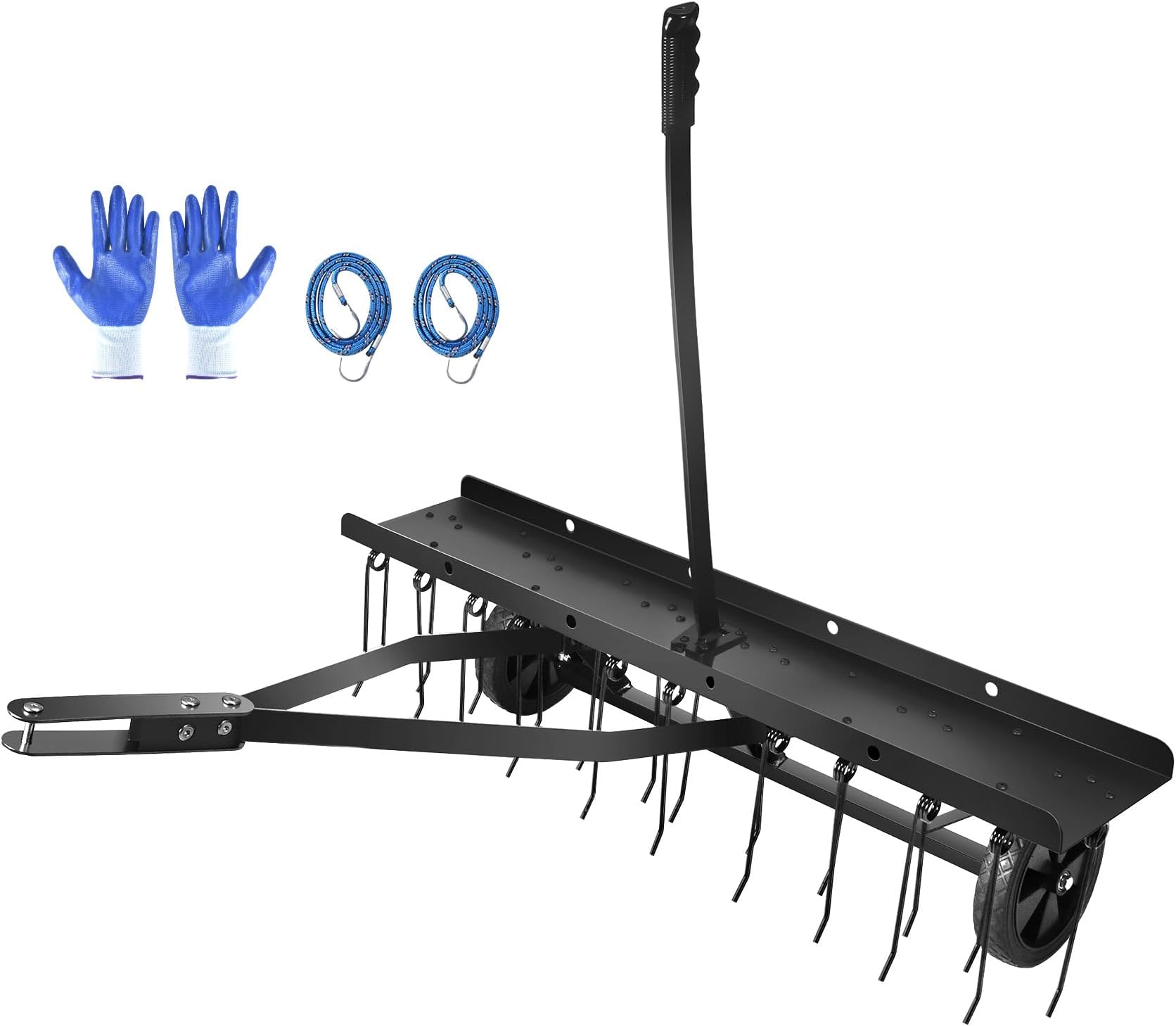 HOPERAN 40Inch Tow Behind Dethatcher, Tine Tow Dethatcher with 22 Spring Steel