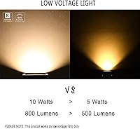 Vista 5 de 10W LED Landscape Lights 12V Low Voltage Outdoor Spotlights Warm White 3000K IP65 Waterproof with Spike Stand for Garden,Yard,Deck,Step [4 Pack]