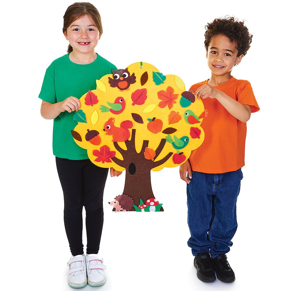 Baker Ross FN689 Autumn Tree Wall Hanging – Pack of 1, Autumn Craft Decoration for Walls, Kids Crafts for Schools and Classrooms