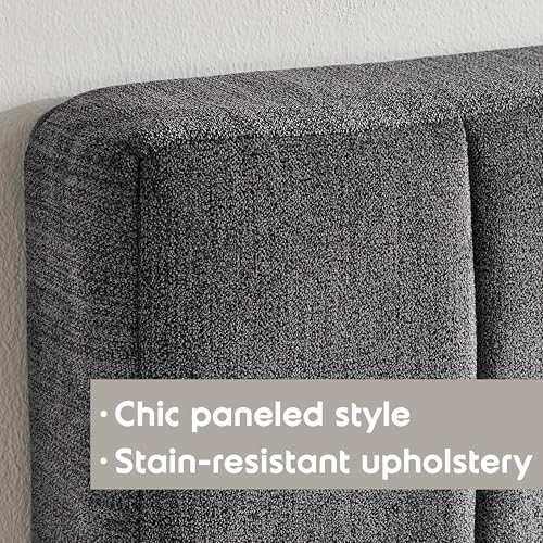 Upholstered King Headboard - Easy Assemble Channel Stitched Headboard King Size Bed - Wall Mounted Headboards with 3D Soundproof Wall Panels Peel & Stick Floating Headboards, Grey - Image 7