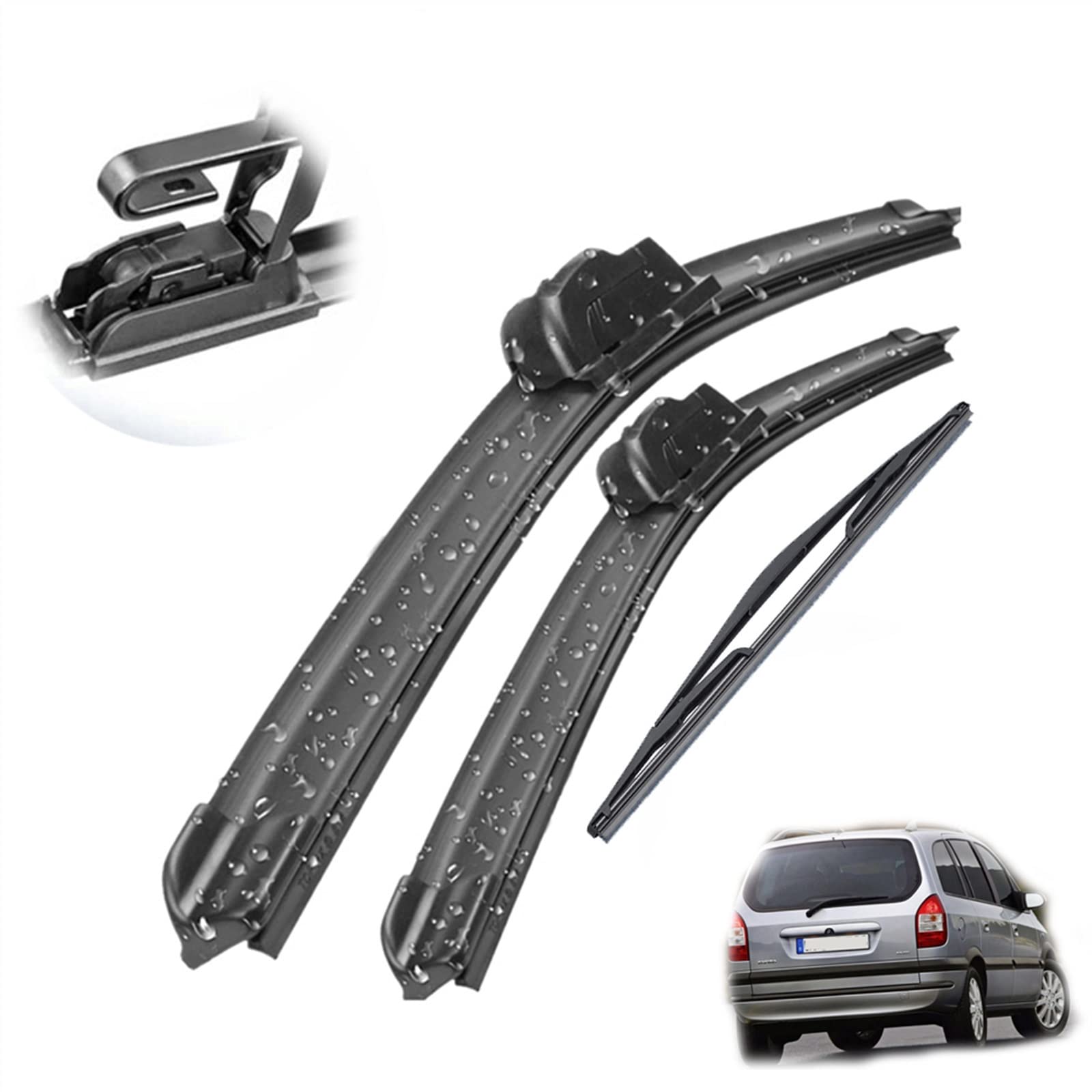 Juego De Escobillas Limpiaparabrisas Delanteras Y Traseras De 24 "+ 22" + 16 ", Cepillos Para Ventana De Parabrisas De Coche Para Opel Para Zafira A 1999-2005 Parabrisas