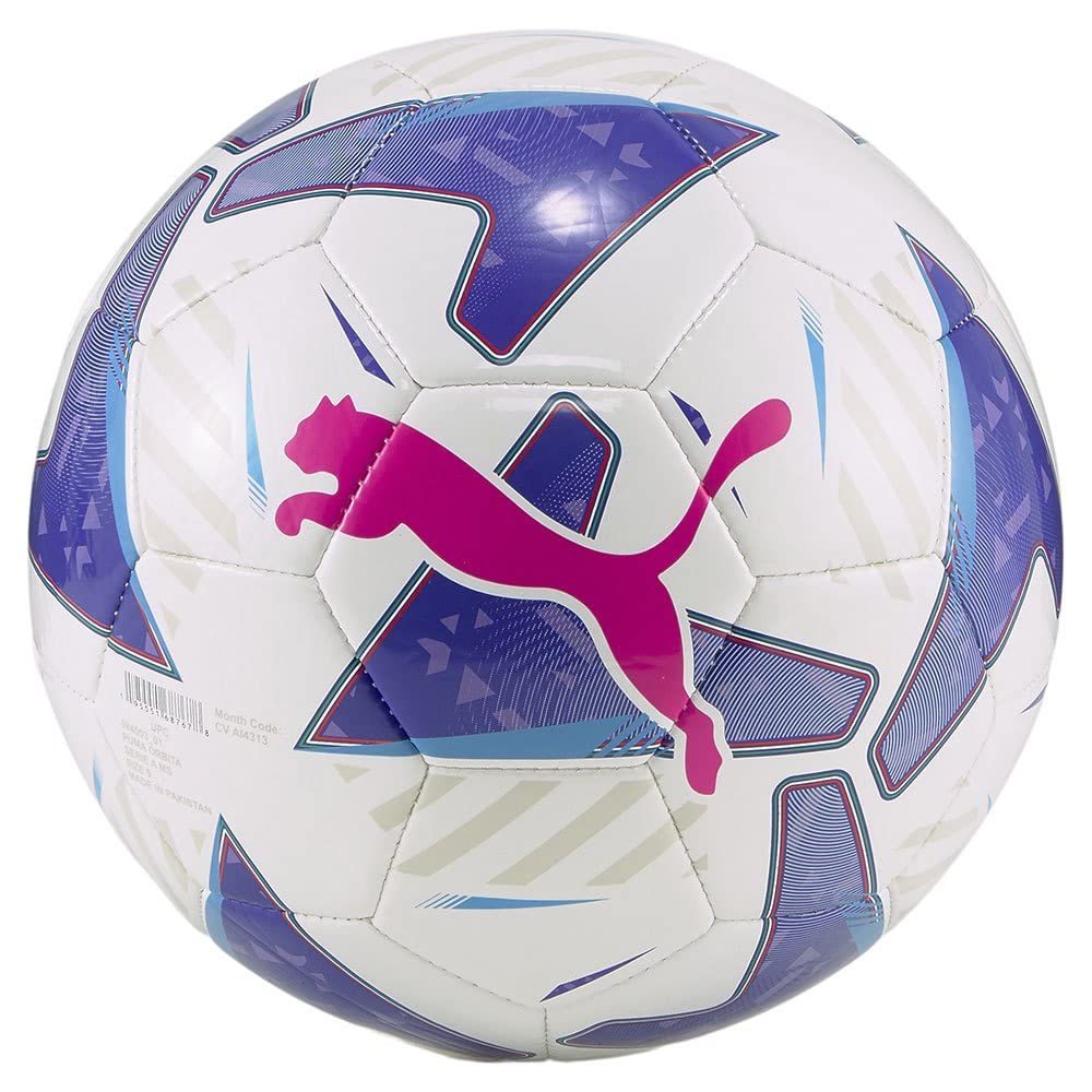 Orbita Serie A Mini Football - Miniature Replica of Official Match Ball, Machine Stitched Construction, Soft Foam Outer Layer for Easy Play (Puma White-Blue Glimmer-Sunset Glow)