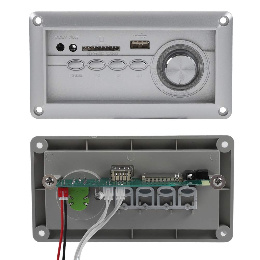 ASHATA Bluetooth Lossless MP3 Sofa Stool Speaker Decode Board English Version, Digital Audio Decoder Receiver Music Transmitter Module with AUX,FM,USB,SD,Bluetooth