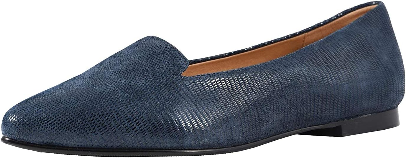 Trotters Women's Flats, Navy Soft Lizard Embossed Patent Suede, 9.5 X-Wide