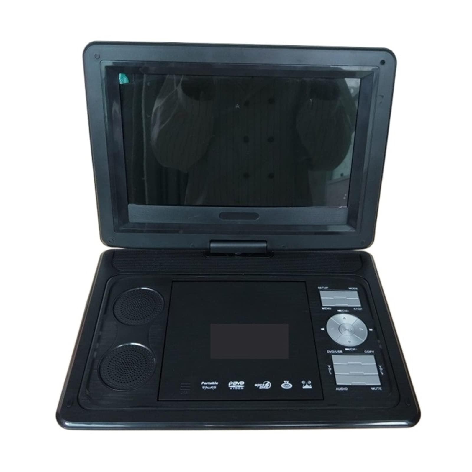 Lettore DVD portatile 10.1 pollici HD schermo LCD rotante, EVD/DVD/VCD/CD con USB e lettore di schede SD, ingresso / uscita AV, funzione TV, batteria ricaricabile integrata, lettore video multimediale