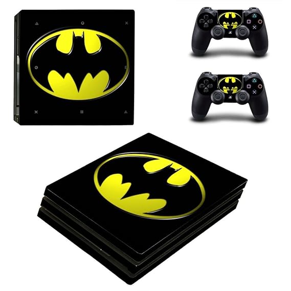 Elton Batmna Logo (Black & Yellow) Theme 3M Skin Sticker Cover for PS4 Pro Console and Controllers [video game]
