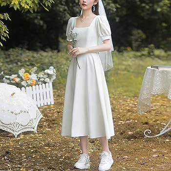 Amazon.com: Women's Vintage Square Neck Ruffle Short Puff