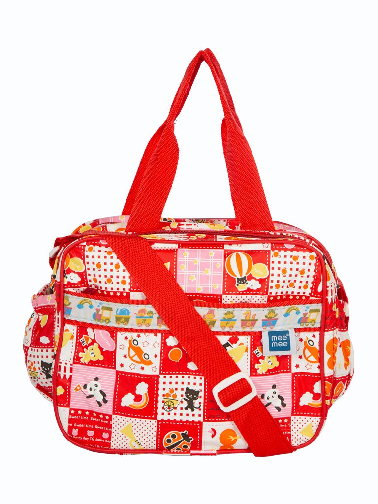 Mee Mee Durable Nursing Maternity Diaper Backpack Multifunctional Adjustable Spacious Shoulder Strap Stylish Baby Travel Bag/Mamas Bags/Diapers Bags for Kids/Baby/Toddlers Backpack (Red)-image-12