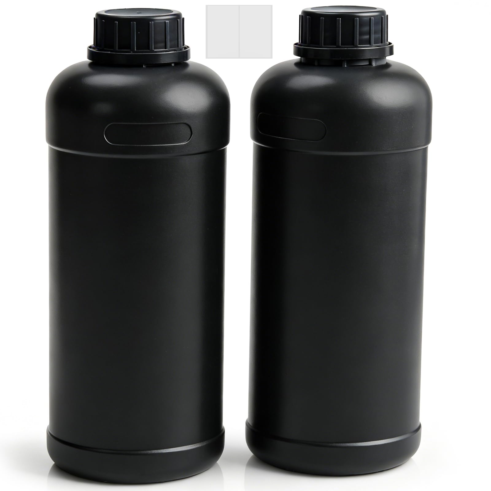 2 x 1000 ml butelki do napełniania, butelki do przechowywania chemikaliów fotograficznych, butelka do picia, pojemnik na wodę (czarny)