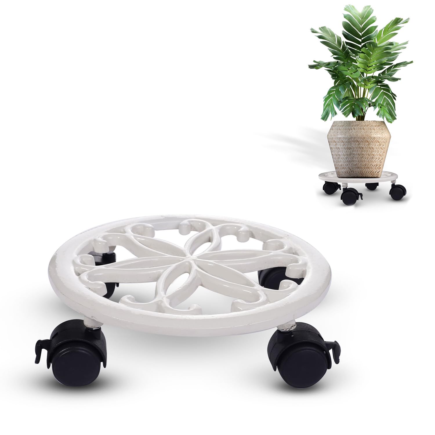 See full amazon price history chart for Sharpex Pack of 1 Metal Caddy Iron Dolly on Round Rack Rustproof Sturdy Potted Indoor Outdoor Plant Stand/Trolley With Locking Wheels for Balcony, Living Room, Home and Garden (White) Sharpex Pack of 1 Metal Caddy Iron Dolly on Round Rack Rustproof Sturdy Potted Indoor Outdoor Plant Stand/Trolley With Locking Wheels for Balcony, Living Room, Home and Garden (White) (B08BRWXGF8) Amazon Price History, Amazon Price Tracker