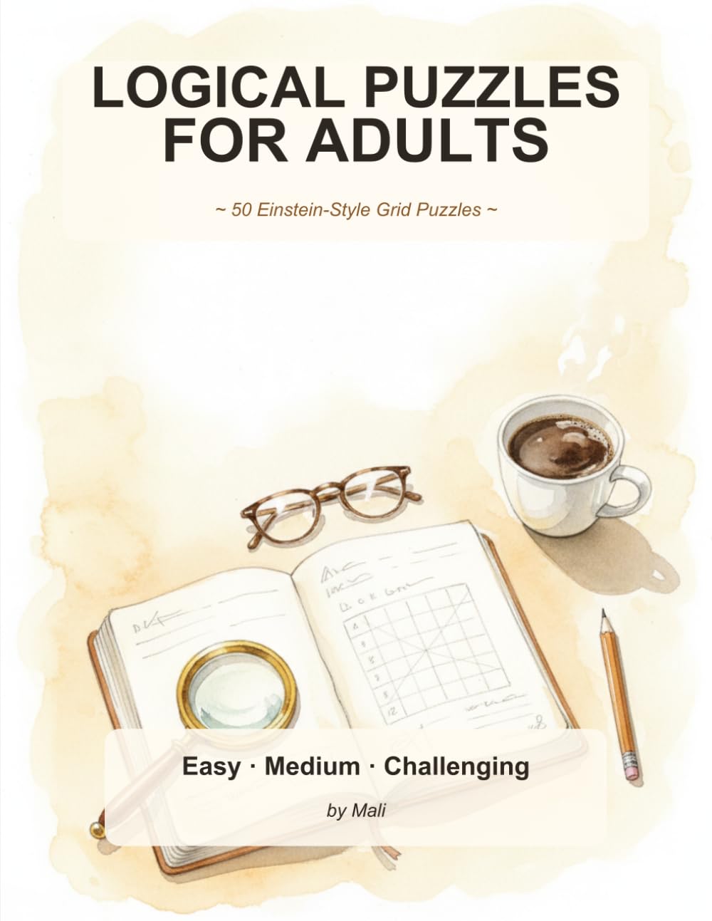 Logical Puzzles for Adults: 50 Einstein-Style Grid Puzzles with Verified Solutions: Gentle Progression from Easy to Challenging · Every Puzzle Has Exactly One Correct Answer