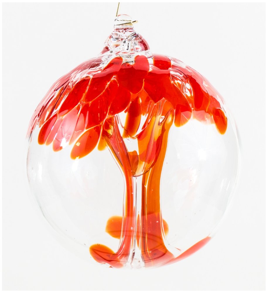 Milford Collection Tree of Life Large Glass Globe - Ruby