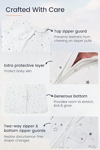 Miniatura 7 de TotAha Saco de dormir acolchado de 6 a 12 meses, 1.0 TOG, suave y cálido, saco de dormir para bebé con cremallera segura de 2 vías