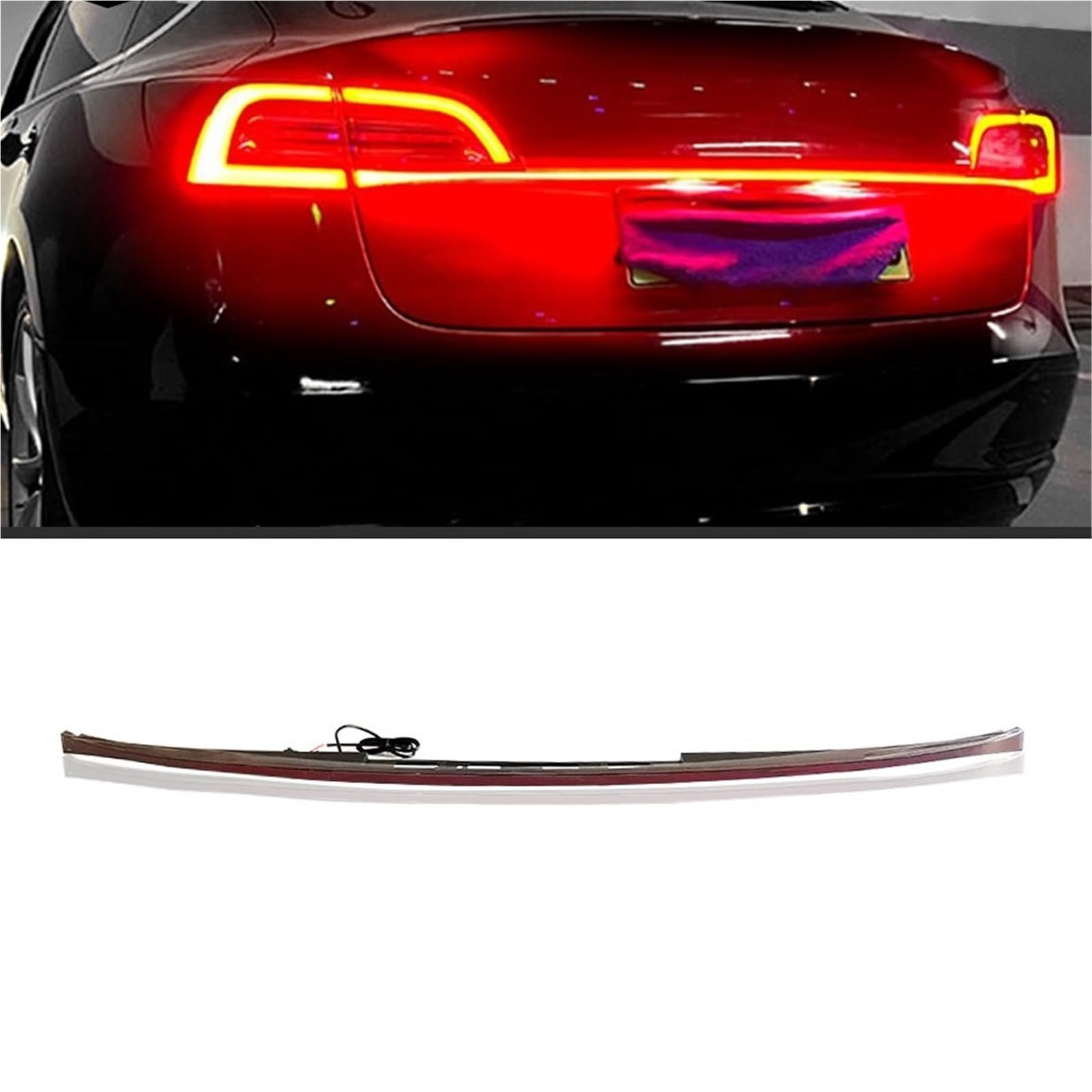 Lampa tylna zespolona Dla Tesla Model 3 Y Przez Tylne Światło Płynący Dynamiczny Skręt Hamulec Tylny Tylny Bagażnik Światło Bar Auto Lamp Akcesorium(For Model 3)