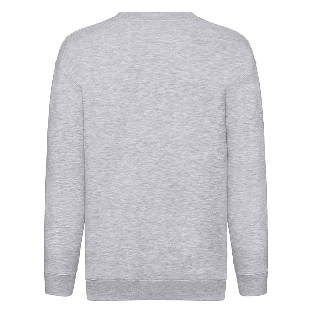 Fruit of the Loom - Felpa Maniche Lunghe Girocollo - Bambino (Confezione da 2) (3-4 Anni) (Grigio)