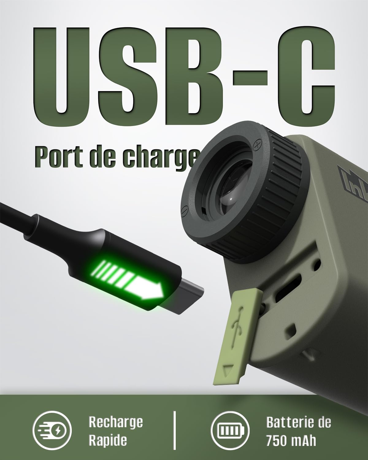 Inkerma Télémètre Golf Chasse 1000/1200M Rechargeable Grossissement 6X Écran LCD Angle Compensation Pente