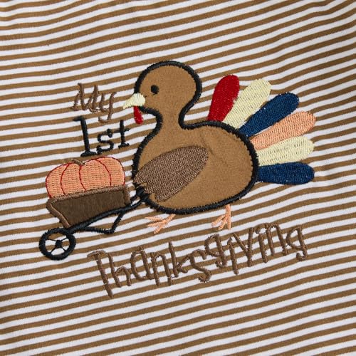My Firtst Thanksgiving Baby Boy Outfit Newborn Gobble Turkey Pumpkin Jumpsuit Long Sleeve Romper3