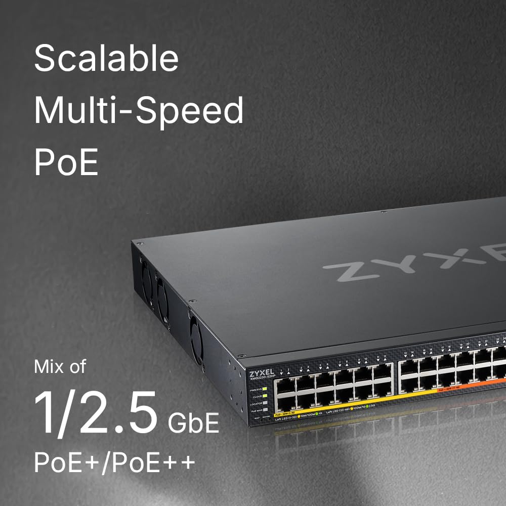 Zyxel Switch Ethernet 48 Ports | L3 Access | 10G | PoE | XMG2230-52HP