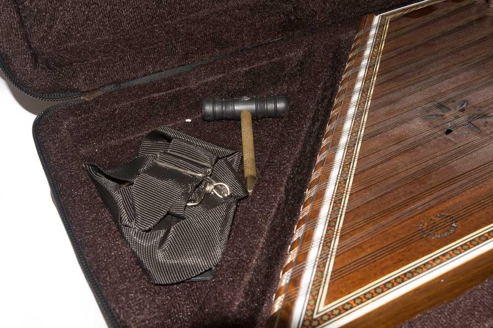 Sadeghi Santur 9 Kharak Bridge Char Khat + Hard case, Wrench, strings & mezrabs Made of walnut wood - Image 8